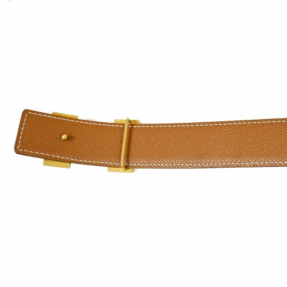 HERMES H Logo Constance Reversible Buckle Belt #65 Leather ▢C Black main image 7
